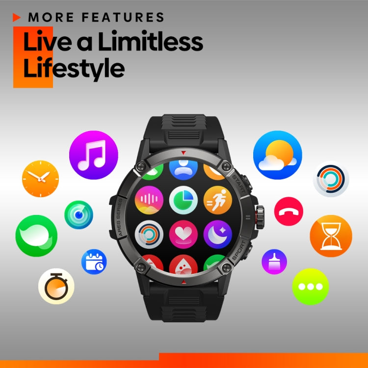 Zeblaze Ares 3 1.52 inch IPS Screen Smart Watch Supports Health Monitoring / Voice Calls(Meteorite Black) - Smart Watches by Zeblaze | Online Shopping South Africa | PMC Jewellery | Buy Now Pay Later Mobicred