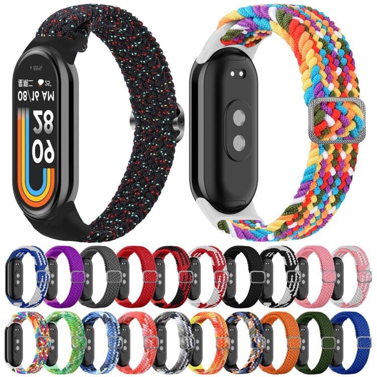 For Xiaomi Mi Band 8 Adjustable Nylon Braided Elasticity Watch Band(Colorful Black) -  by PMC TechLife | Online Shopping South Africa | PMC TechLife