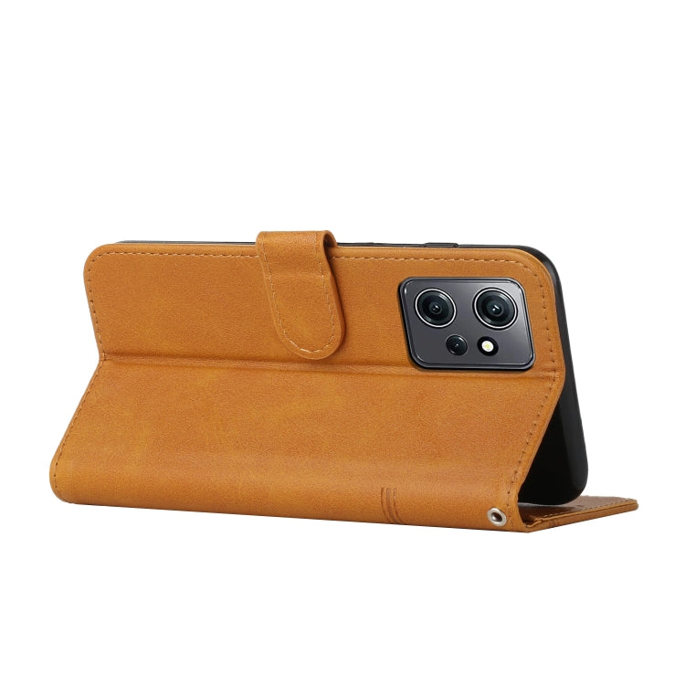 For Xiaomi Redmi Note 12 4G Global Stitching Calf Texture Buckle Leather Phone Case(Yellow) - free shipping - PMC TechLife - Order now!