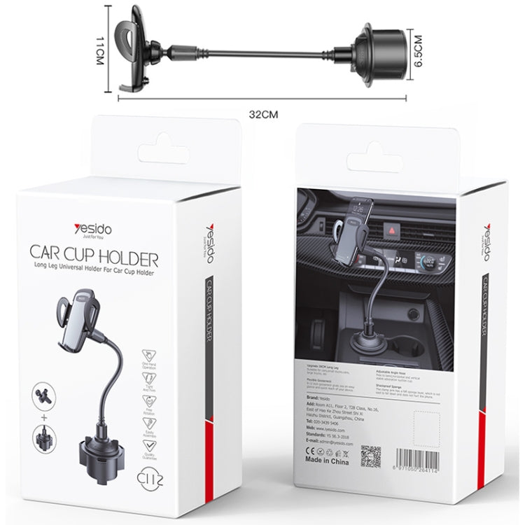 Yesido C112 Universal Car Water Cup Holder Telescopic Hose Phone Holder(Black) - free shipping - PMC TechLife - Order now!