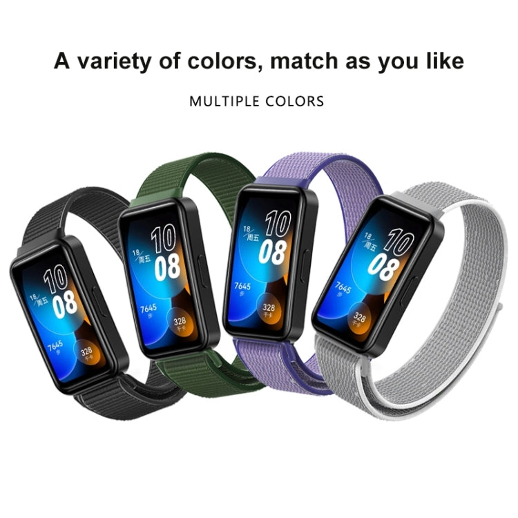 For Huawei Band 8 16mm Woven Nylon Loop Watch Band(Dark Black) - Watch Bands by PMC TechLife | Online Shopping South Africa | PMC TechLife