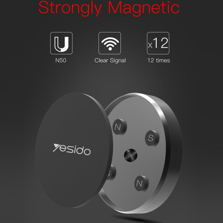 Yesido C38 Car Round Plate Magnetic Phone Holder(Black) - Car Holders by Yesido | Online Shopping South Africa | PMC TechLife