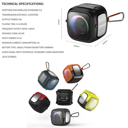 HOPESTAR Partyone mini Outdoor Wireless Bluetooth Speaker(Orange) - Mini Speaker by HOPESTAR | Online Shopping South Africa | PMC Jewellery