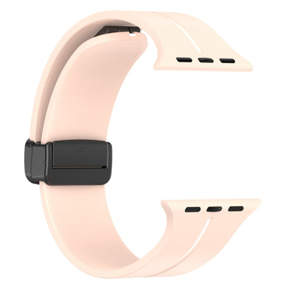 Two Color Folding Buckle Silicone Watch Band For Apple Watch 6 44mm(Pink+White) - Watch Bands by PMC Jewellery | Online Shopping South Africa | PMC Jewellery