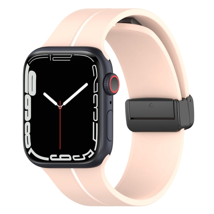 Two Color Folding Buckle Silicone Watch Band For Apple Watch 2 38mm(Pink+White) -  by PMC TechLife | Online Shopping South Africa | PMC TechLife