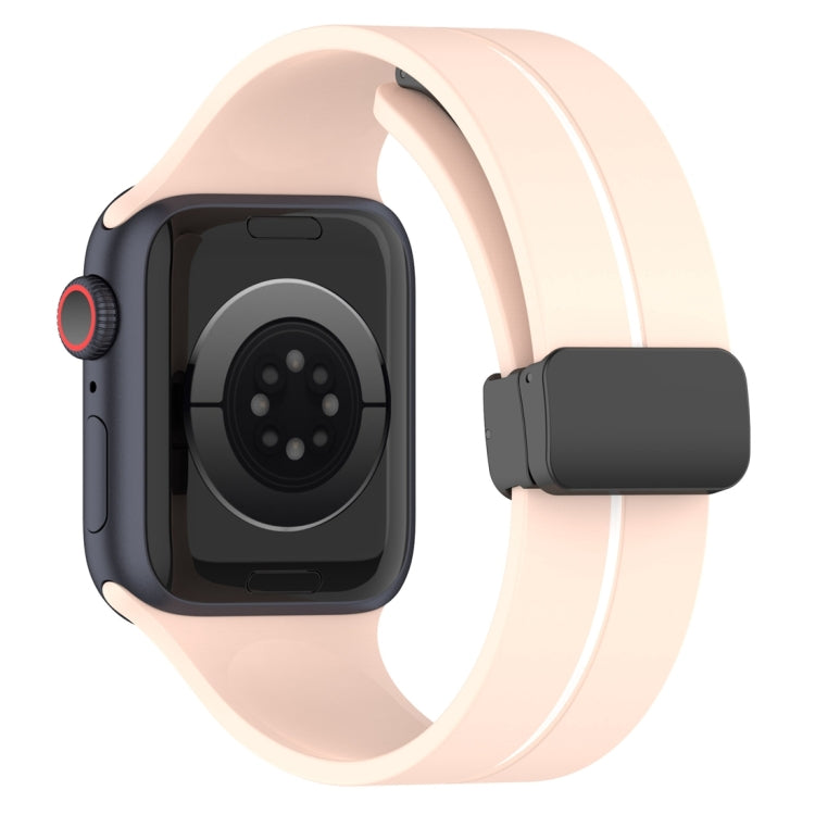 Two Color Folding Buckle Silicone Watch Band For Apple Watch 2 42 mm(Pink+White) -  by PMC TechLife | Online Shopping South Africa | PMC TechLife