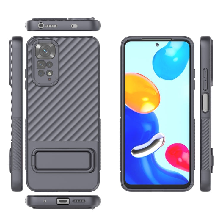 For Xiaomi Redmi Note 11 Wavy Texture TPU Phone Case with Lens Film(Grey) - free shipping - PMC TechLife - Order now!