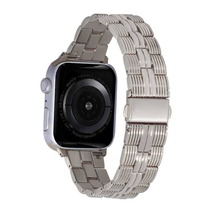 3-Beads Stripe Metal Watch Band For Apple Watch 7 41mm(Starlight) -  by PMC TechLife | Online Shopping South Africa | PMC TechLife