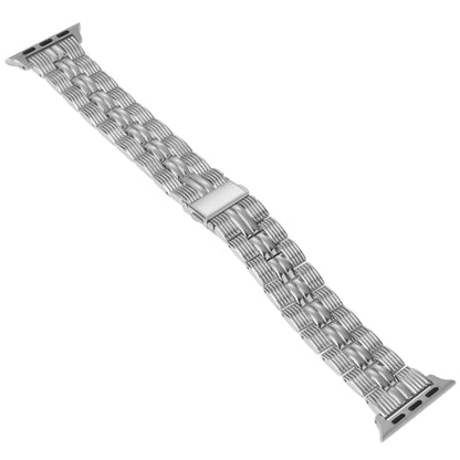 3-Beads Stripe Metal Watch Band For Apple Watch 7 45mm(Silver) -  by PMC Jewellery | Online Shopping South Africa | PMC Jewellery