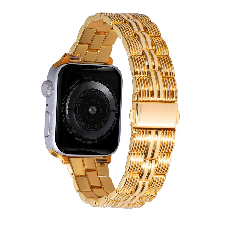 3-Beads Stripe Metal Watch Band For Apple Watch SE 44mm(Gold) -  by PMC TechLife | Online Shopping South Africa | PMC TechLife