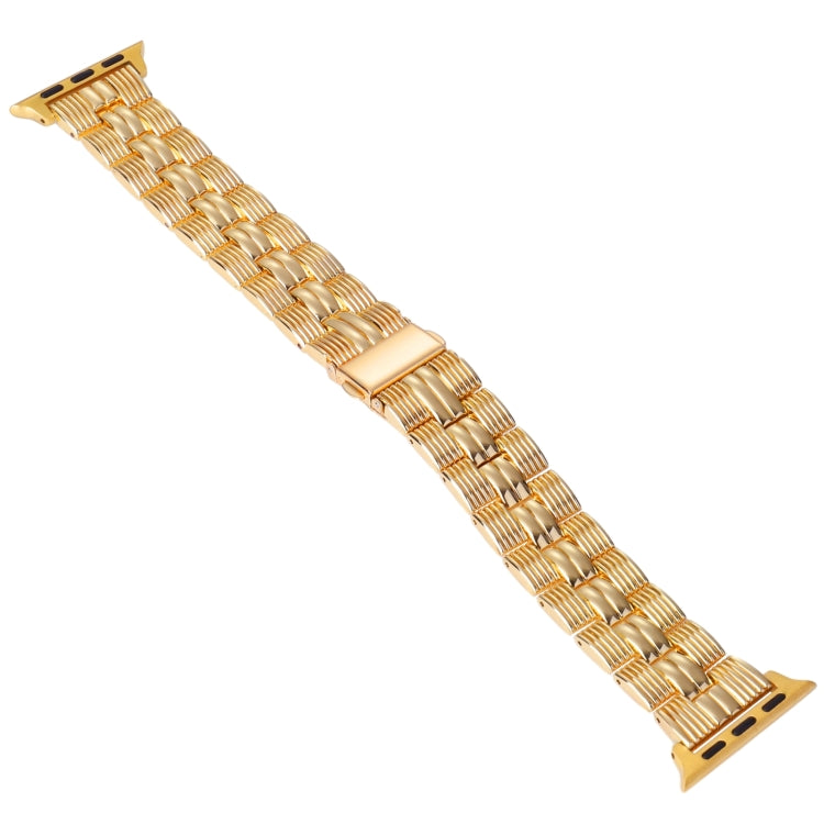 3-Beads Stripe Metal Watch Band For Apple Watch 6 40mm(Gold) -  by PMC TechLife | Online Shopping South Africa | PMC TechLife