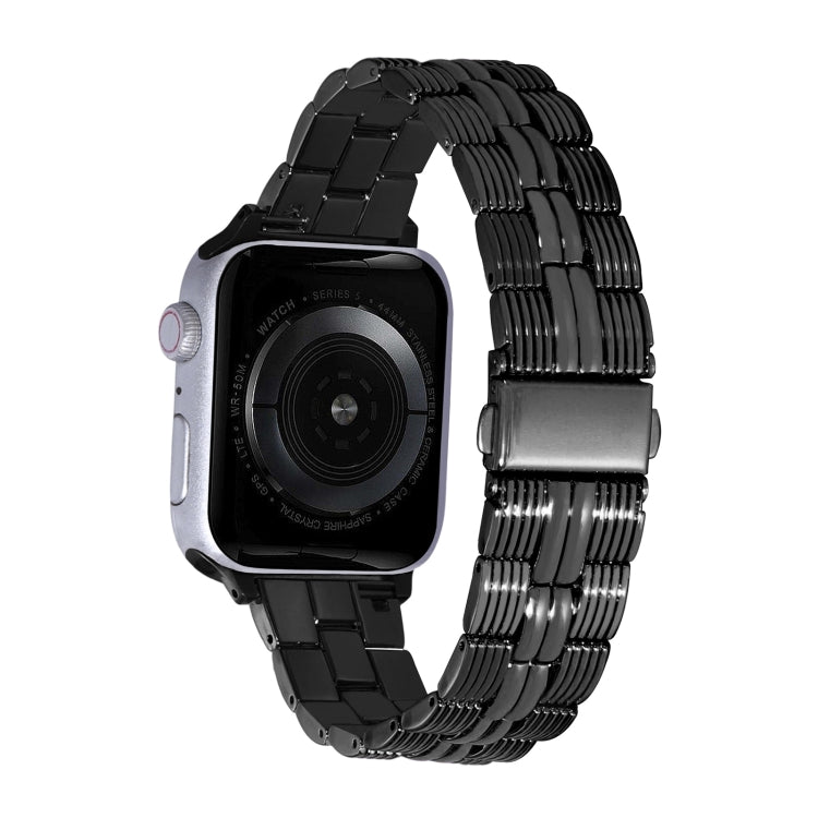 3-Beads Stripe Metal Watch Band For Apple Watch 6 44mm(Black) -  by PMC TechLife | Online Shopping South Africa | PMC TechLife