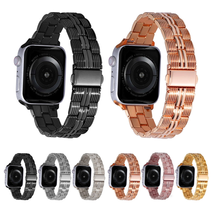 3-Beads Stripe Metal Watch Band For Apple Watch 8 45mm(Starlight) -  by PMC TechLife | Online Shopping South Africa | PMC TechLife
