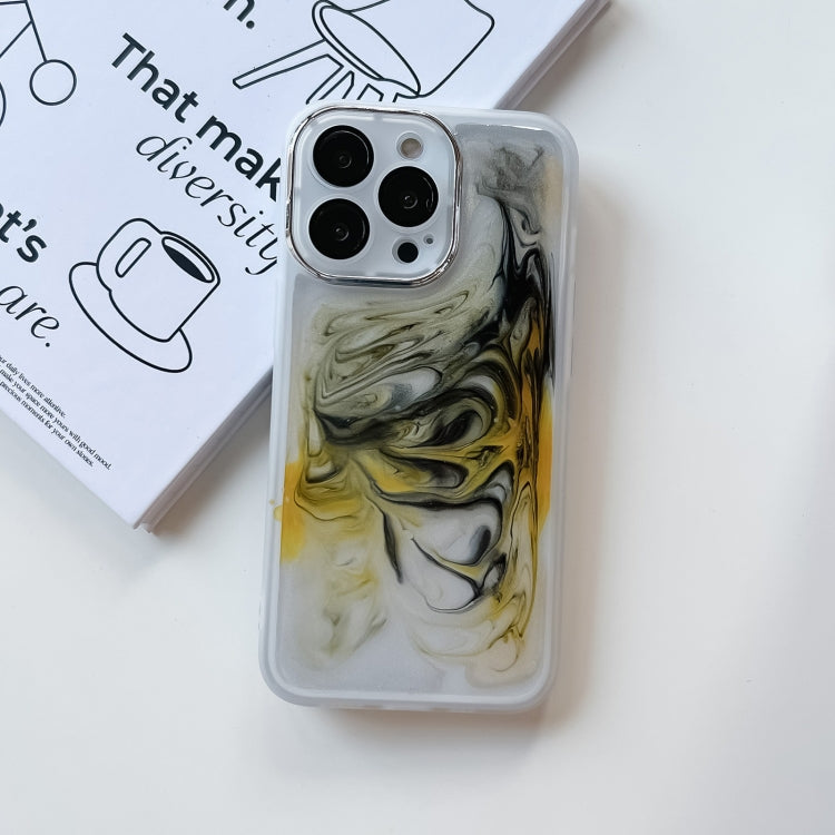 For iPhone 13 Pro Oil Painting Electroplating TPU Phone Case(White) - iPhone 13 Pro Cases by PMC Jewellery | Online Shopping South Africa | PMC Jewellery