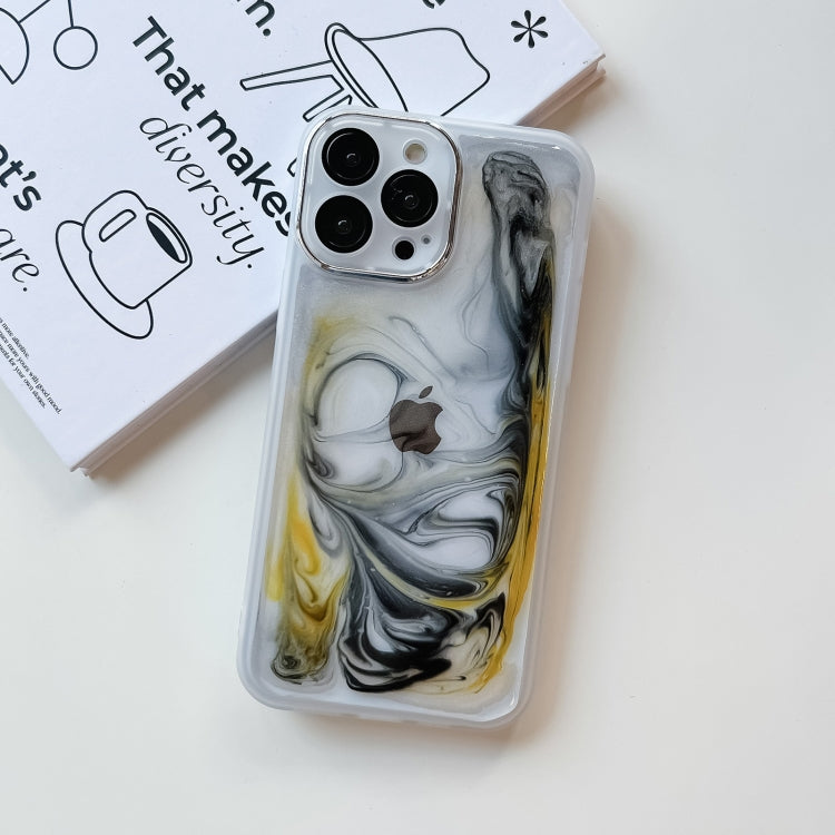 For iPhone 13 Pro Max Oil Painting Electroplating TPU Phone Case(White) - iPhone 13 Pro Max Cases by PMC Jewellery | Online Shopping South Africa | PMC Jewellery