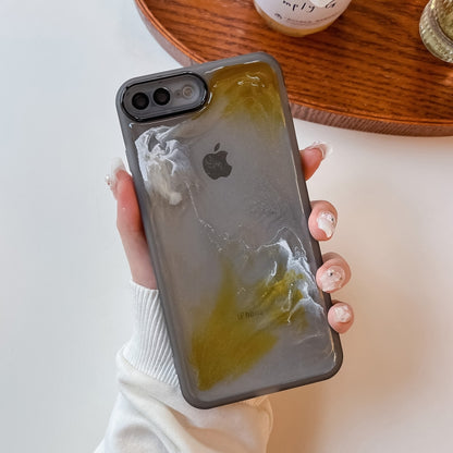 For iPhone 8 Plus / 7 Plus Oil Painting Electroplating TPU Phone Case(Grey) - More iPhone Cases by PMC Jewellery | Online Shopping South Africa | PMC Jewellery