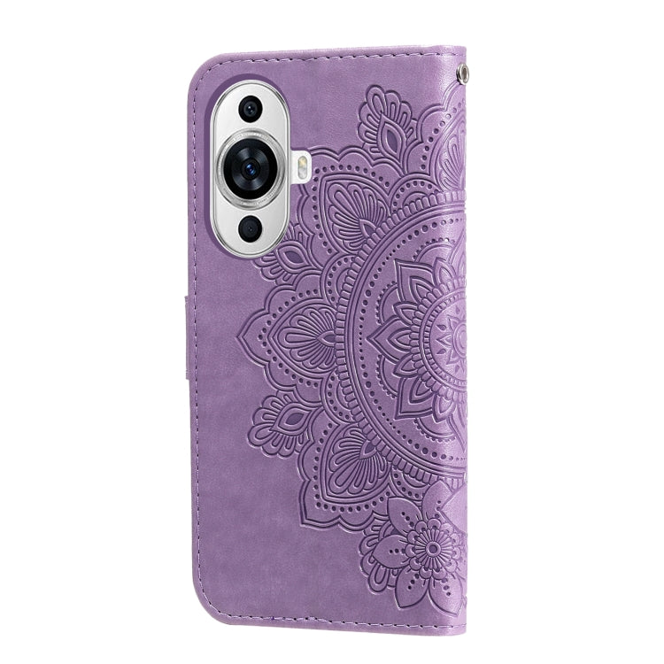 For Huawei nova 11 7-petal Flowers Embossing Leather Phone Case(Light Purple) - Huawei Cases by PMC Jewellery | Online Shopping South Africa | PMC Jewellery