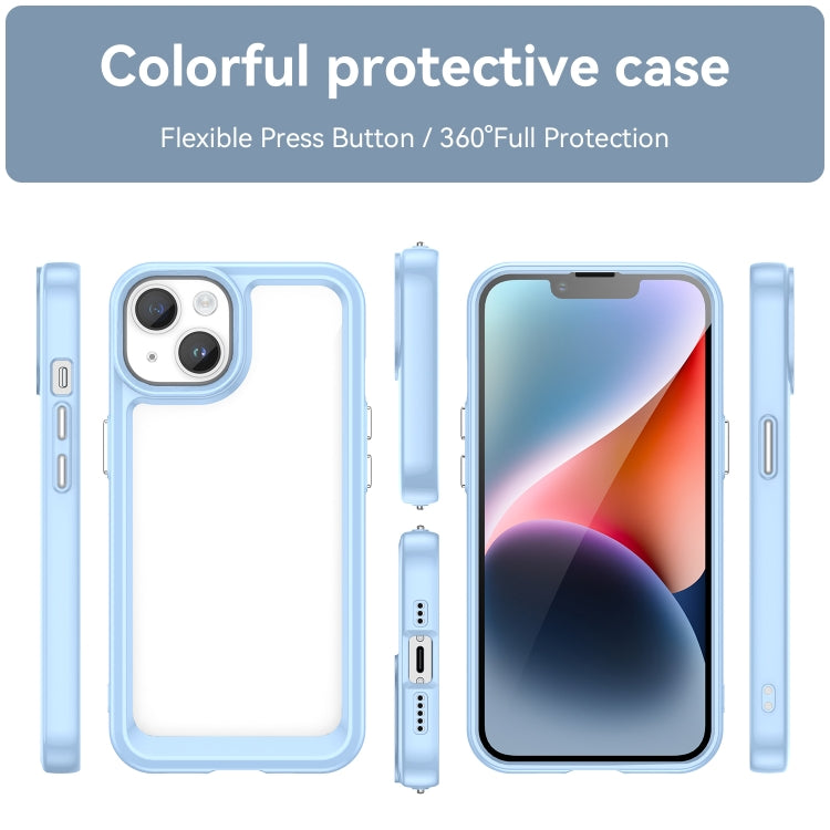 For iPhone 15 Colorful Series Acrylic + TPU Phone Case(Blue) - iPhone 15 Cases by PMC TechLife | Online Shopping South Africa | PMC TechLife