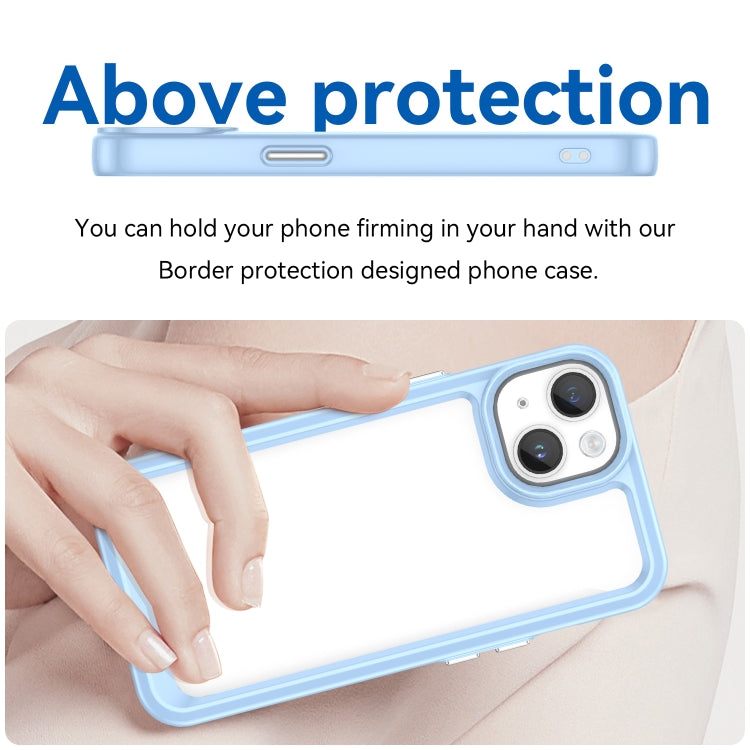 For iPhone 15 Colorful Series Acrylic + TPU Phone Case(Blue) - iPhone 15 Cases by PMC TechLife | Online Shopping South Africa | PMC TechLife