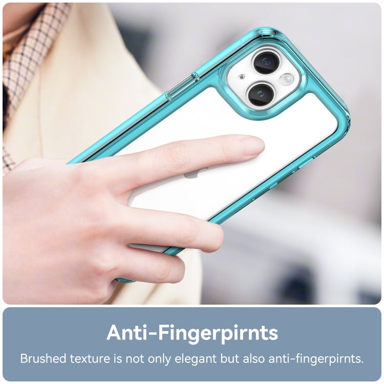 For iPhone 15 Colorful Series Acrylic + TPU Phone Case(Transparent Blue) - iPhone 15 Cases by PMC TechLife | Online Shopping South Africa | PMC TechLife