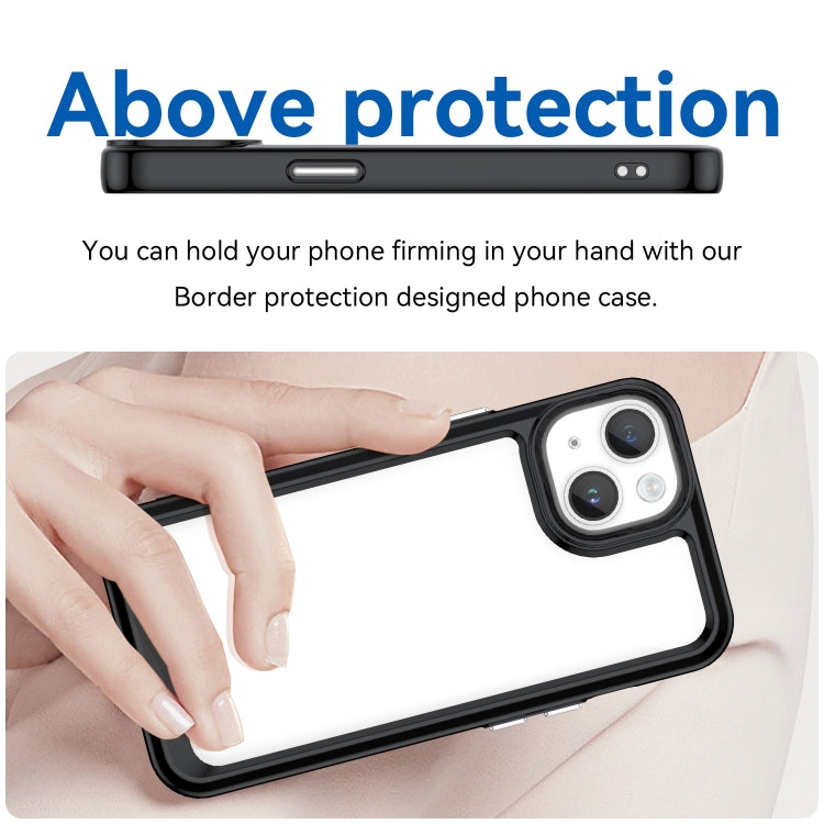 For iPhone 15 Plus Colorful Series Acrylic + TPU Phone Case(Black) - iPhone 15 Plus Cases by PMC TechLife | Online Shopping South Africa | PMC TechLife