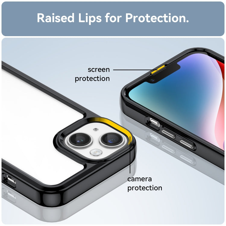 For iPhone 15 Plus Colorful Series Acrylic + TPU Phone Case(Black) - iPhone 15 Plus Cases by PMC TechLife | Online Shopping South Africa | PMC TechLife