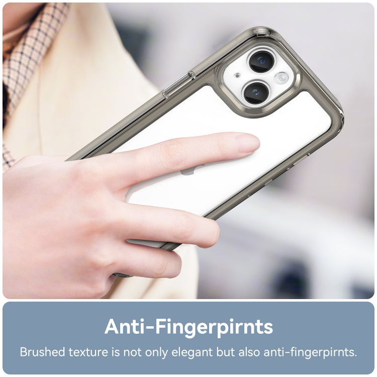 For iPhone 15 Plus Colorful Series Acrylic + TPU Phone Case(Transparent Grey) - iPhone 15 Plus Cases by PMC TechLife | Online Shopping South Africa | PMC TechLife