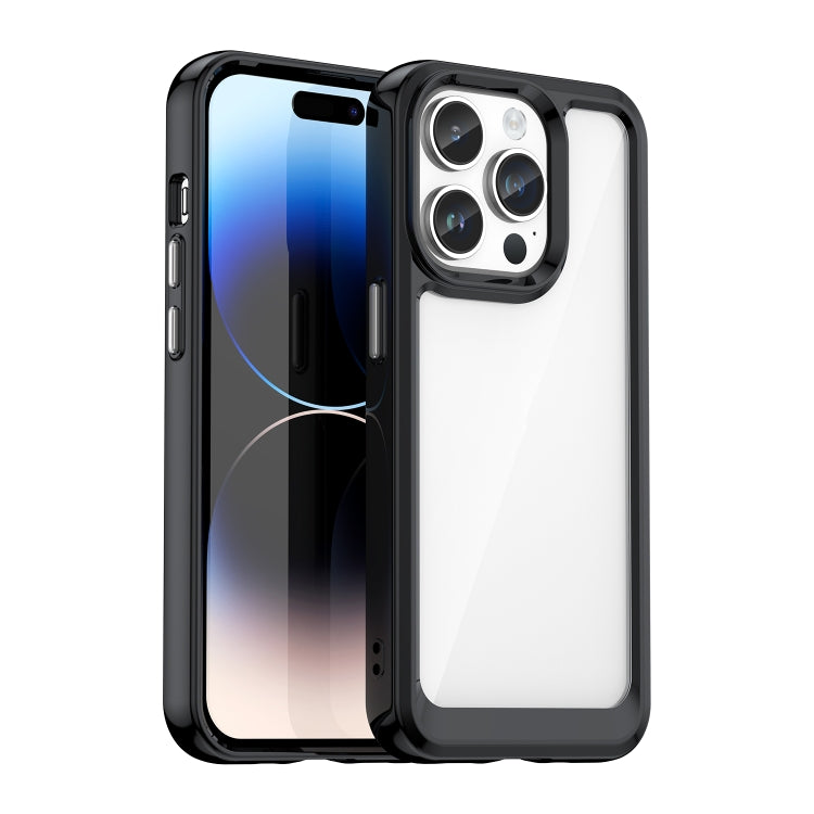 For iPhone 15 Pro Colorful Series Acrylic + TPU Phone Case(Black) - iPhone 15 Pro Cases by PMC Jewellery | Online Shopping South Africa | PMC Jewellery