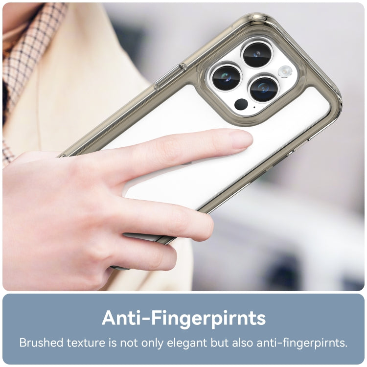 For iPhone 15 Pro Colorful Series Acrylic + TPU Phone Case(Transparent Grey) - iPhone 15 Pro Cases by PMC TechLife | Online Shopping South Africa | PMC TechLife