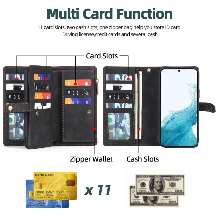 For Samsung Galaxy A54 5G Zipper Wallet Magnetic Detachable Leather Phone Case(Black) - free shipping - PMC TechLife - Order now!