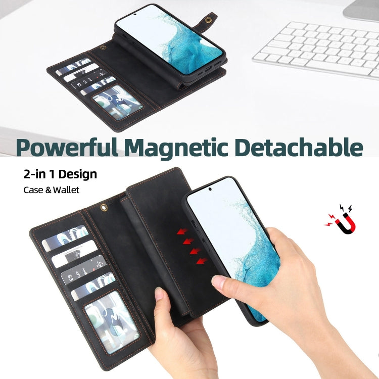 For Samsung Galaxy A54 5G Zipper Wallet Magnetic Detachable Leather Phone Case(Black) - free shipping - PMC TechLife - Order now!