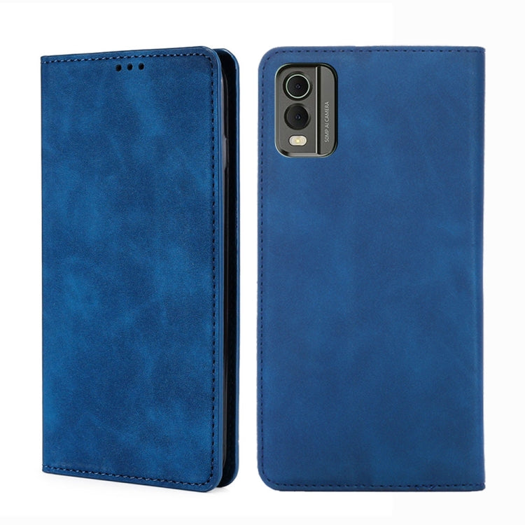 For Nokia C32 Skin Feel Magnetic Leather Phone Case(Blue) - free shipping - PMC TechLife - Order now!