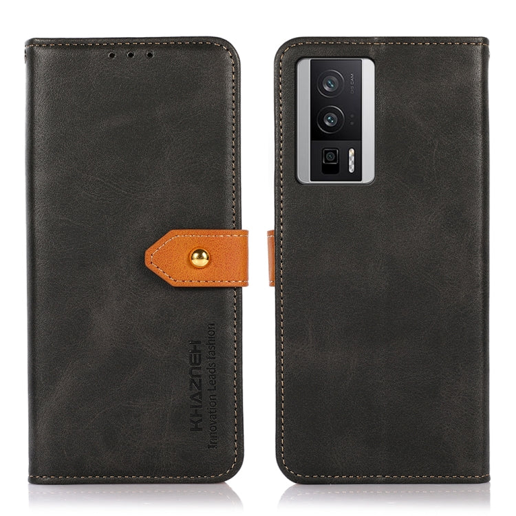 For Xiaomi Poco F5 Pro KHAZNEH Cowhide Texture Flip Leather Phone Case(Black) - free shipping - PMC TechLife - Order now!