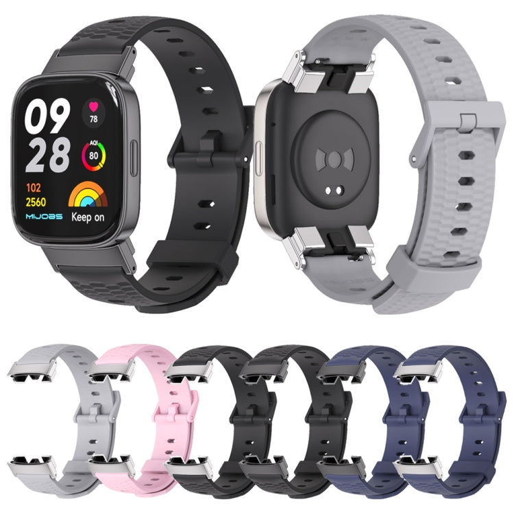 For Redmi Watch 3 Mijobs Honeycomb Texture TPU Watch Band(Midnight Blue Black) - Watch Bands by MIJOBS | Online Shopping South Africa | PMC TechLife | Buy Now Pay Later Mobicred