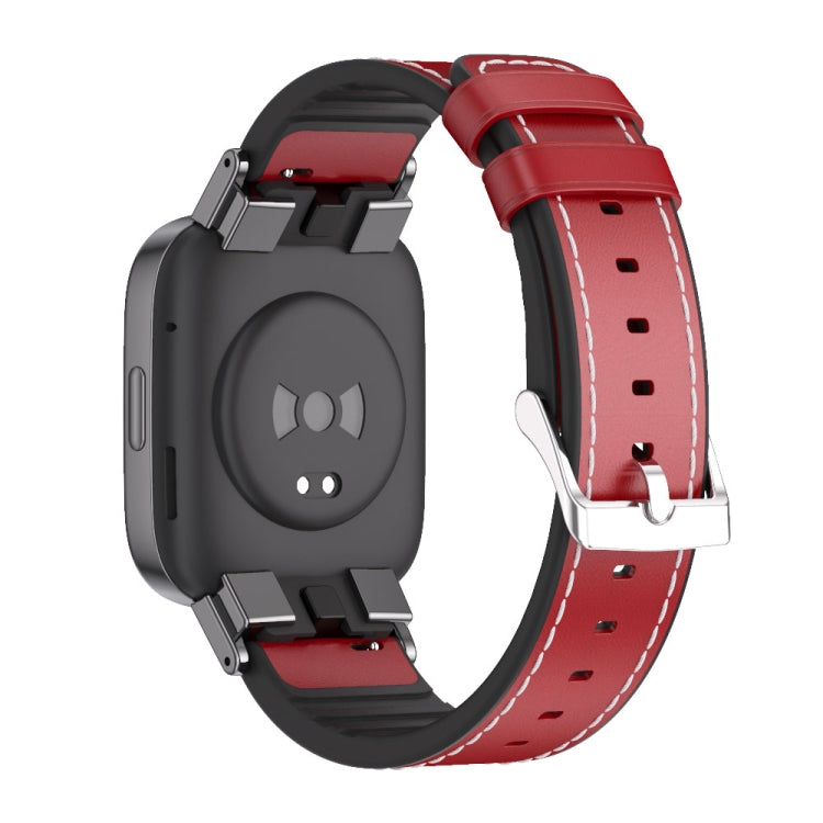 For Redmi Watch 3 Mijobs TPU Leather Watch Band(Red Black) -  by MIJOBS | Online Shopping South Africa | PMC Jewellery