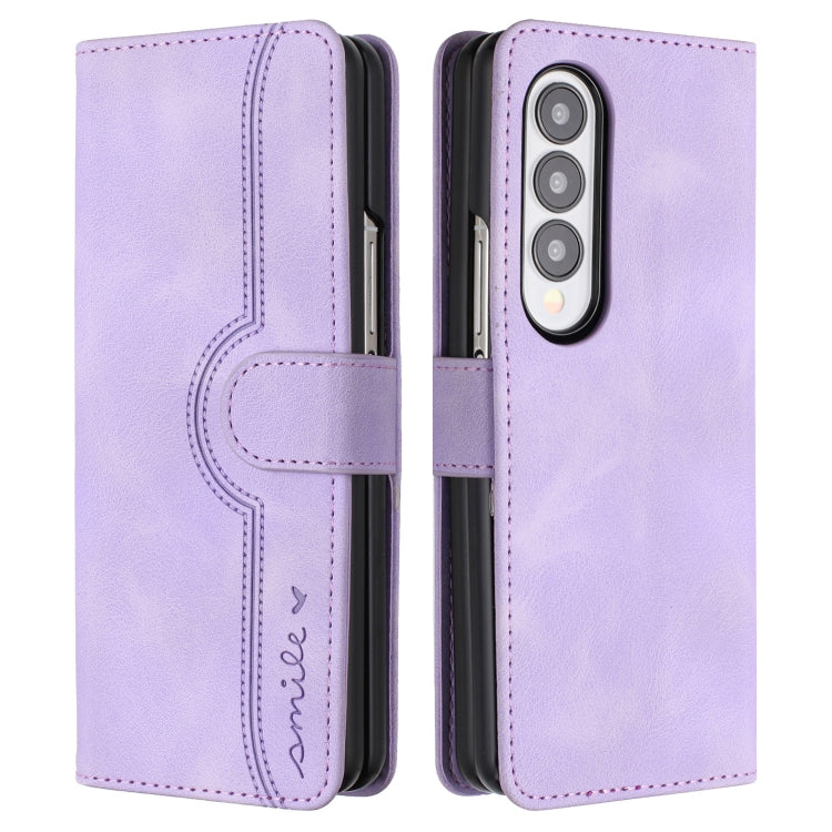 For Samsung Galaxy Z Fold4 5G Heart Pattern Skin Feel Leather Phone Case(Purple) - free shipping - PMC TechLife - Order now!