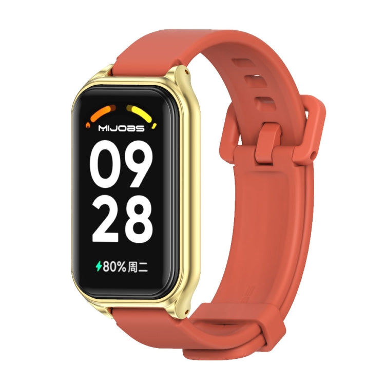 For Redmi Band 2 Mijobs Metal Shell Silicone Watch Band(Orange Gold) -  by MIJOBS | Online Shopping South Africa | PMC Jewellery