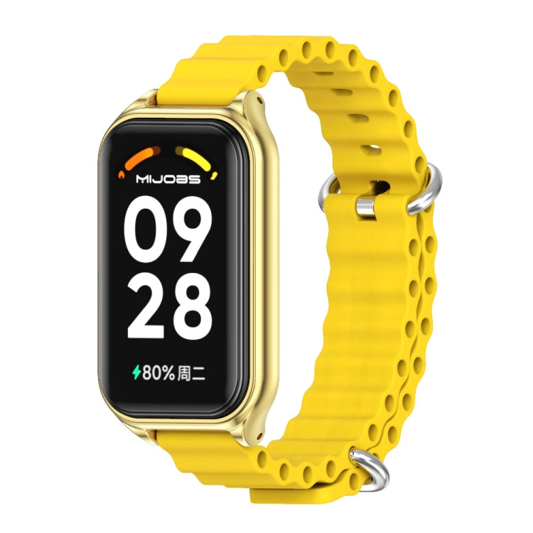 For Redmi Band 2 Mijobs Metal Shell Ocean Silicone Watch Band(Yellow Gold) -  by MIJOBS | Online Shopping South Africa | PMC Jewellery