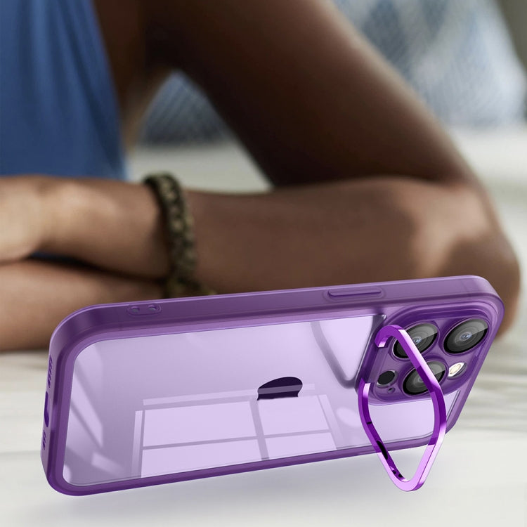For iPhone 14 Plus Invisible Lens Bracket Matte Transparent Phone Case(Silver) - iPhone 14 Plus Cases by PMC TechLife | Online Shopping South Africa | PMC TechLife