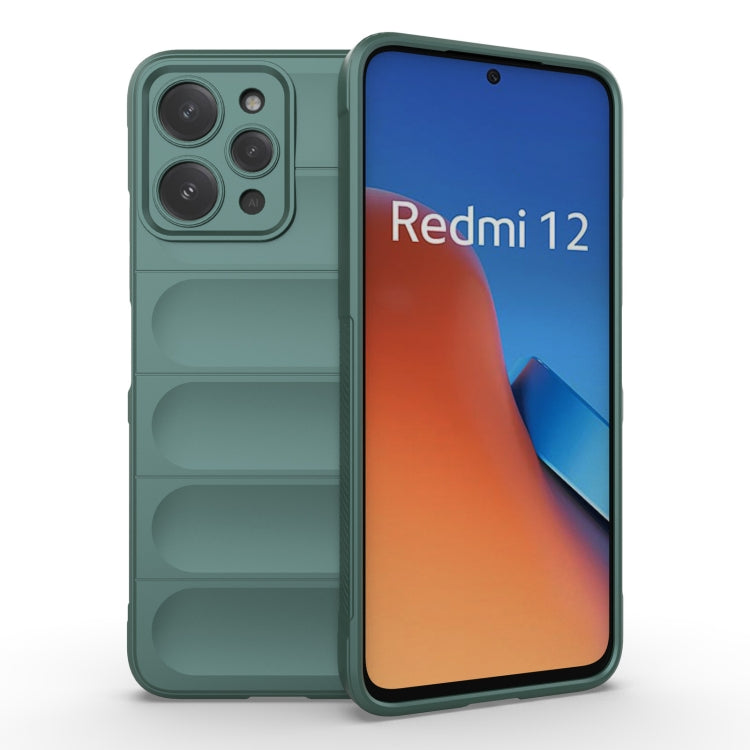 For Xiaomi Redmi 12 4G Magic Shield TPU + Flannel Phone Case(Dark Green) - free shipping - PMC TechLife - Order now!