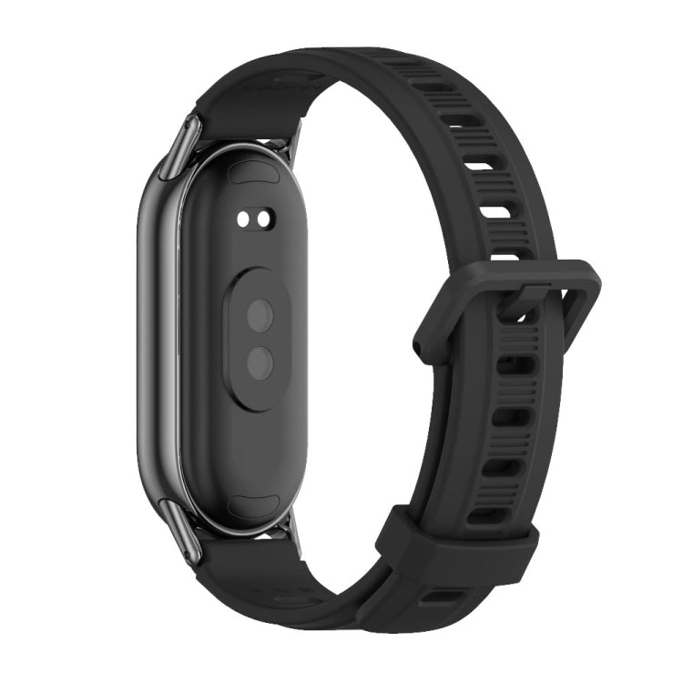 For Xiaomi Mi Band 8 / 9 / 9 NFC Mijobs Flat Hole Breathable Silicone Watch Band(Black) - Watch Bands by MIJOBS | Online Shopping South Africa | PMC TechLife | Buy Now Pay Later Mobicred