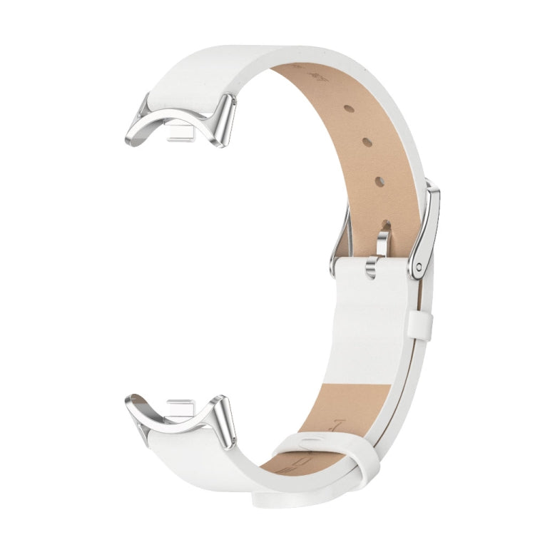 For Xiaomi Mi Band 8 Mijobs Microfiber PU Leather Watch Band(White Silver) -  by MIJOBS | Online Shopping South Africa | PMC Jewellery