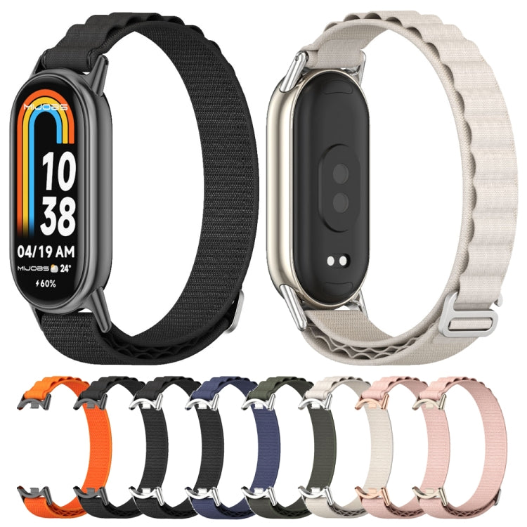For Xiaomi Mi Band 8 Mijobs Nylon Breathable Watch Band(Grey Silver) -  by MIJOBS | Online Shopping South Africa | PMC Jewellery