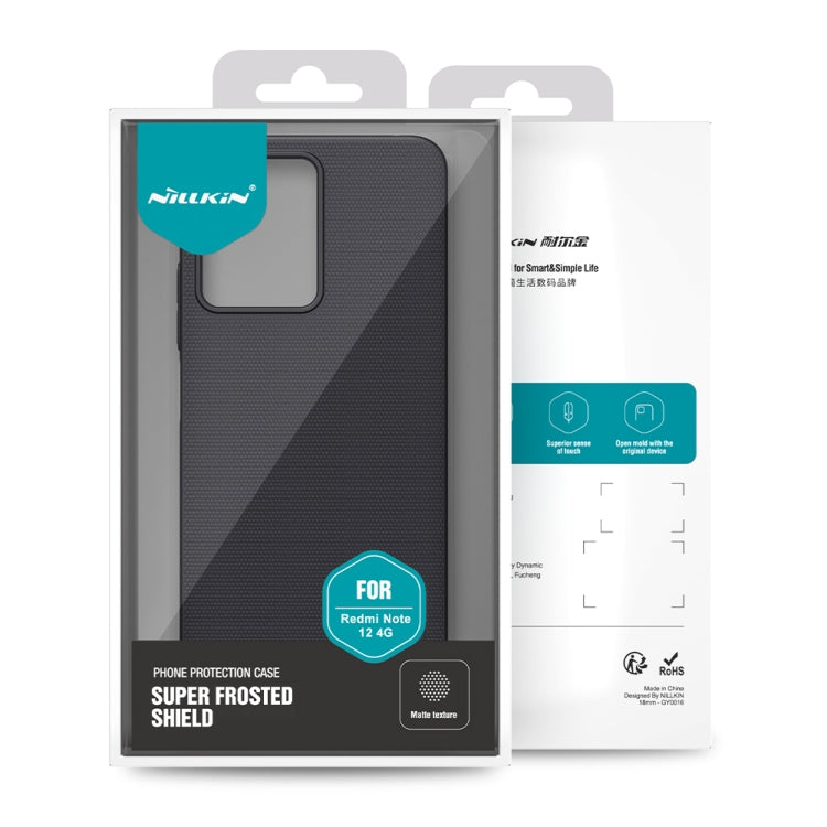 For Xiaomi Redmi Note 12 4G Global NILLKIN Frosted PC Phone Case(Black) - Note 12 Cases by NILLKIN | Online Shopping South Africa | PMC Jewellery