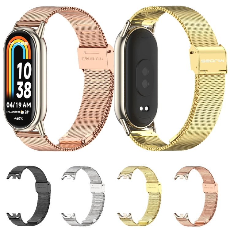 For Xiaomi Mi Band 8 Mijobs Milan Buckle Metal Stainless Steel Watch Band(Gold+Light Gold) -  by PMC Jewellery | Online Shopping South Africa | PMC Jewellery