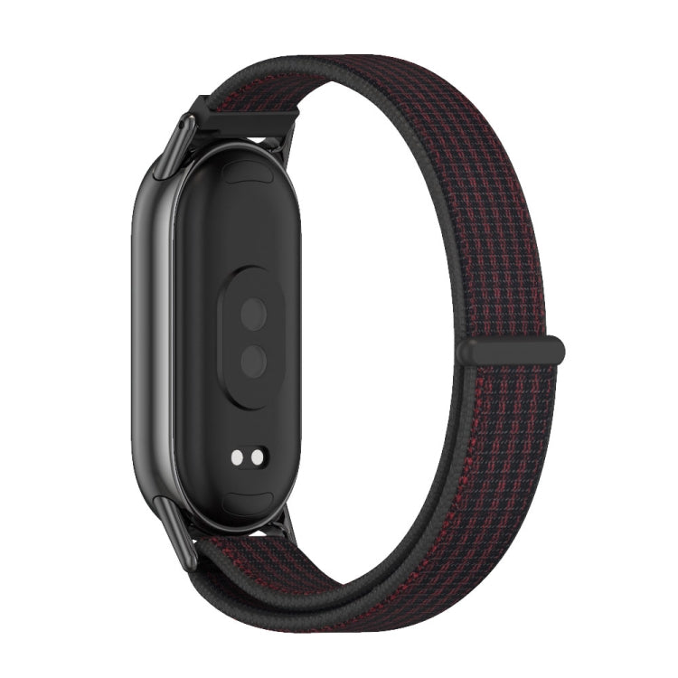 For Xiaomi Mi Band 8 Mijobs Breathable Nylon Loop Watch Band(Black Red) -  by MIJOBS | Online Shopping South Africa | PMC Jewellery