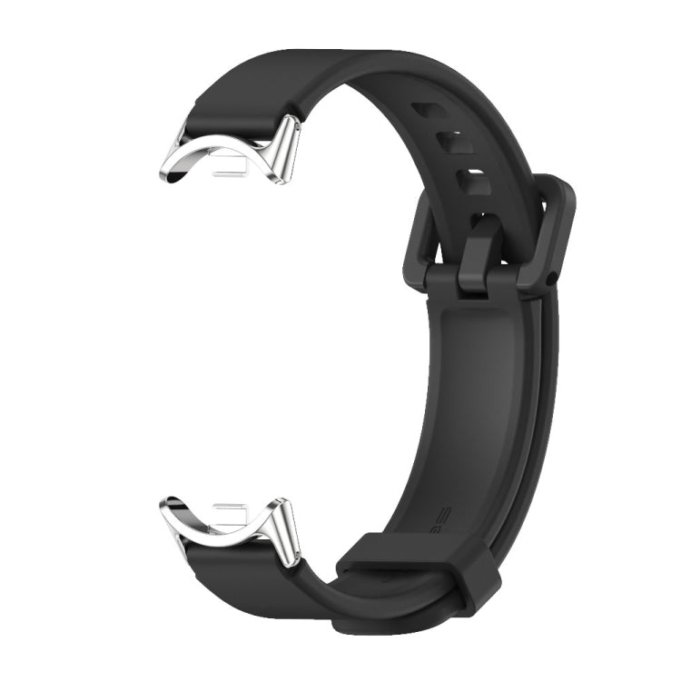 For Xiaomi Mi Band 8 Mijobs Silicone Breathable Watch Band(Black Silver) -  by MIJOBS | Online Shopping South Africa | PMC Jewellery