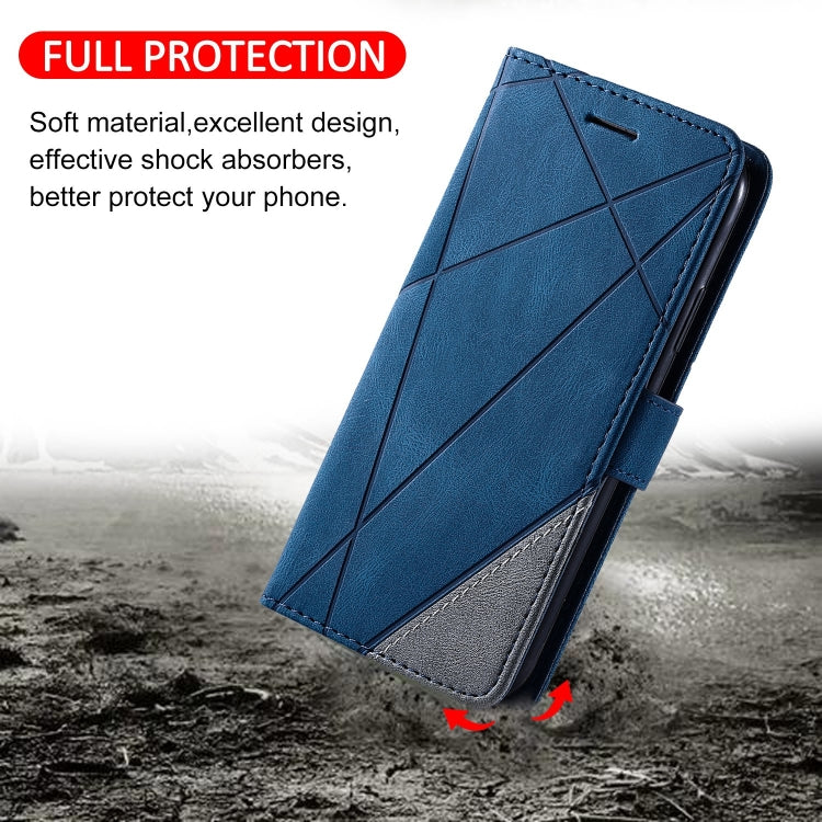 For Samsung Galaxy A04e /F04 Skin Feel Splicing Leather Phone Case(Blue) - free shipping - PMC TechLife - Order now!