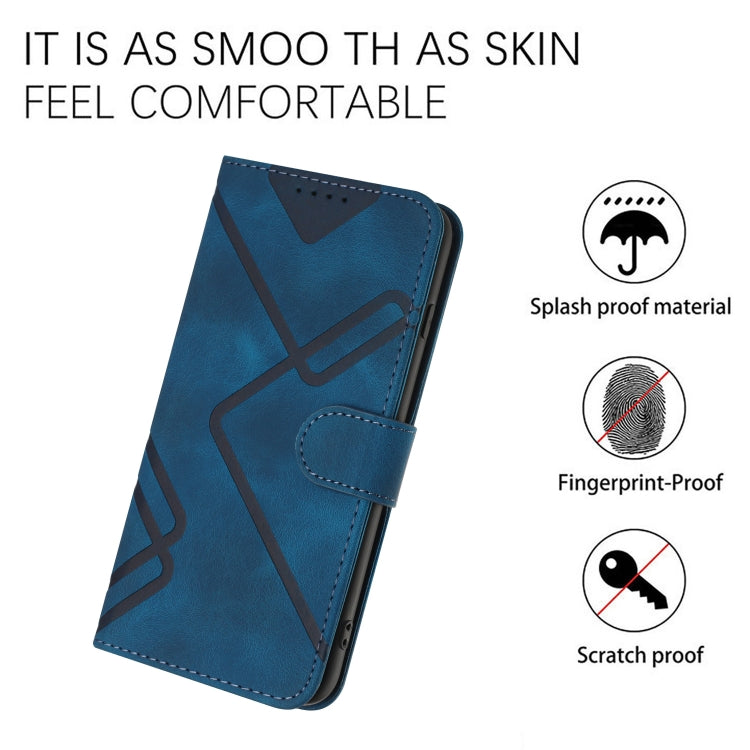 For Honor Magic5 Lite 5G Line Pattern Skin Feel Leather Phone Case(Royal Blue) - free shipping - PMC TechLife - Order now!