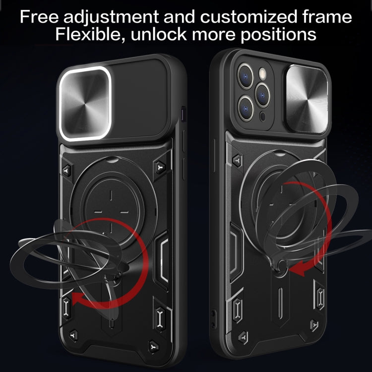 For iPhone 12 Pro CD Texture Sliding Camshield Magnetic Holder Phone Case(Purple) - free shipping - PMC TechLife - Order now!